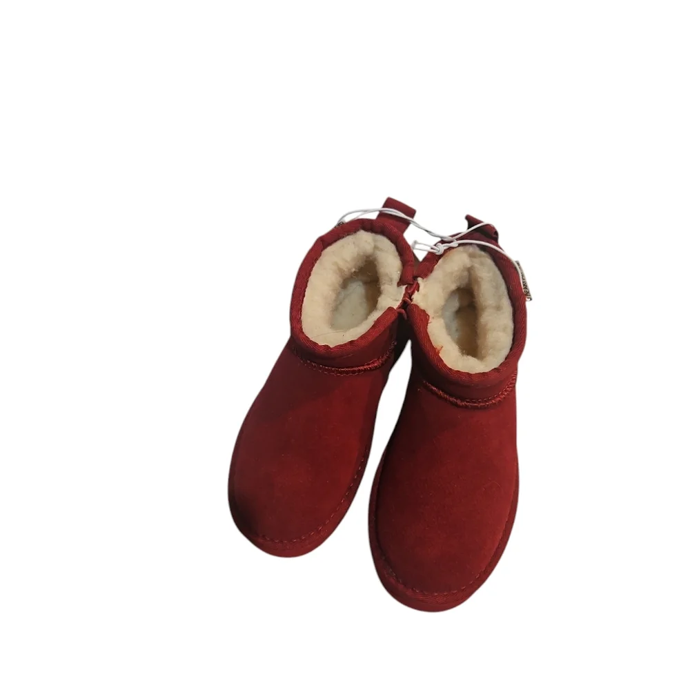 Bearpaw Shalini Youth Retro Sueded Sheep 🐑 Wool lined Red Short Ankle Boot S 12 - Picture 12 of 12